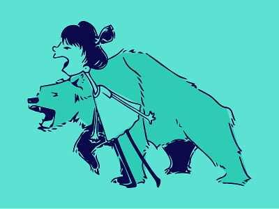 Raise Your Voice bear girl graphic illustration