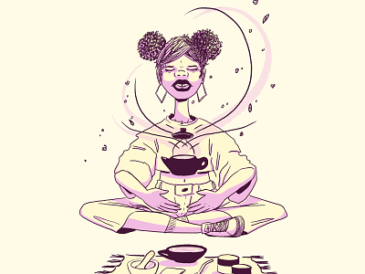 Tea Maker brew cintiq cup drawing figure girl graphic illustration magic sharing tea teapot wacom woman
