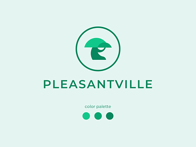 Pleasantville Logo brand brand identity brand illustration branding flat graphic logo tree visual identity