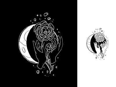 Moon Phases black dark drawing illustration moon nature phases space white