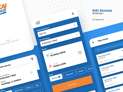 KAI Access Apps Redesign | Train Booking Apps | Designathon apps design blue booking app designathon figma indonesia train travel app traveling ui uiux ux