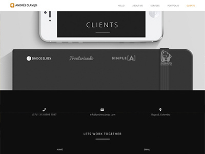 Clients Section clean design flat interface layout minimal orange portfolio prototype ui ux website