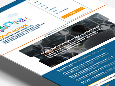 Landing Ektron blue colombia ektron homepage landing page layout orange simplea ui ux website white