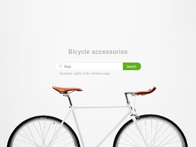 Search Header Accessories accessories bicycle flat header hero header interface minimal search ui ux