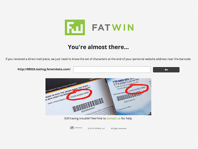 FATWIN Interim Page direct mail ease of use form field guidance ui