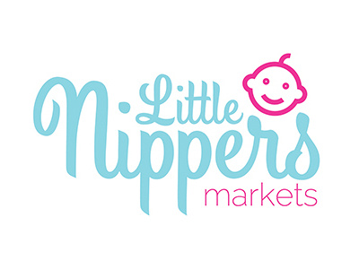 Little Nippers blue children logo market pink