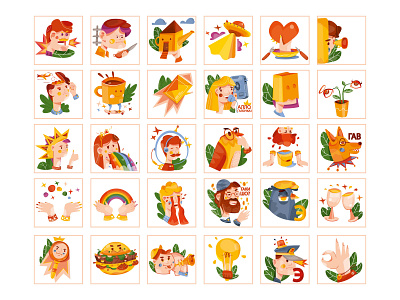 Sticker pack for telegram app design icon illustration vector