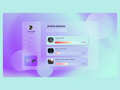 Glass UI design abstract animation app art blurry blurrybackground branding clean colourful dashboard dashboarddesign design glass glassui gradients graphic design illustration logo neumorphism ui