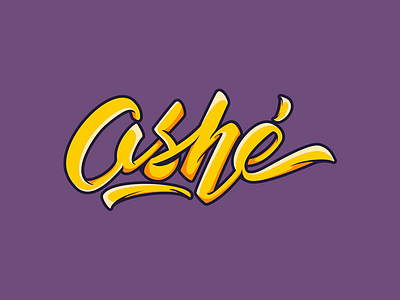 Ashé calligraphy identity logo typography