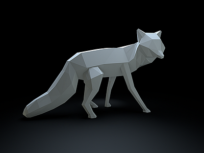 Fox animal c4d fox lowpoly