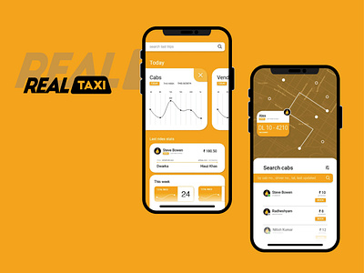 Cab App UI appui interactiondesign mobile ui vector
