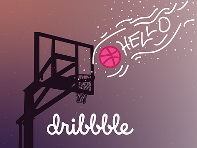 Hello dribble art basketball design dribble gradient hellodribble illustration lines type typography