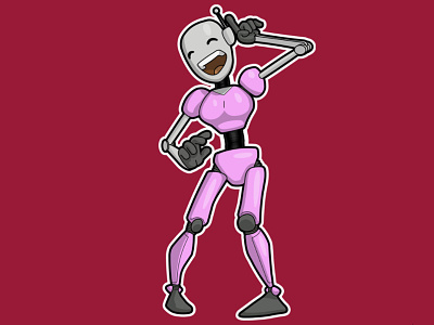 GirlBot girl robot vector