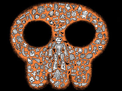 DoodleSkull creatures doodle sketch skull
