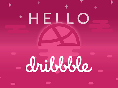 Hello Dribbble! adobe artwork debut design illustration illustrator landscape typography vector