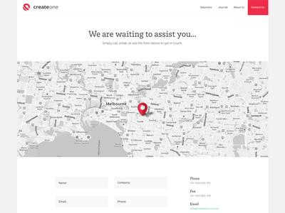 CreateOne Contact Page