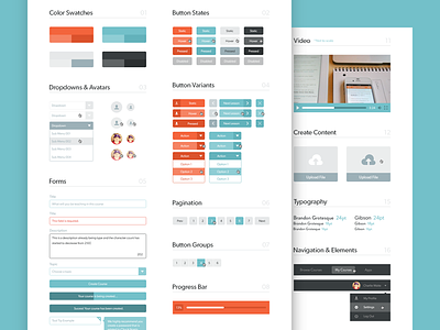 UI Guide buttons colors elements focus lab guide organized states stylesheet ui website