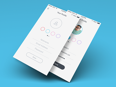 Your Profile iOS 7 7 app colors create flat ios ios7 onboarding profile simple
