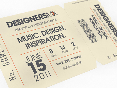 Designers.MX Ticket beautifully design designed designers designers.mx inspiration mixes music mx