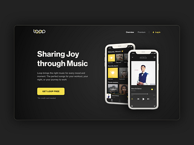 Loop: Music App Landing page apple music design interaction design landing page music music app music app landing page product design spotify ui ux