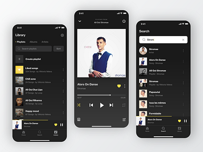 Loop: Music App - Screens design interaction design library music music app player playlist product design ui ux