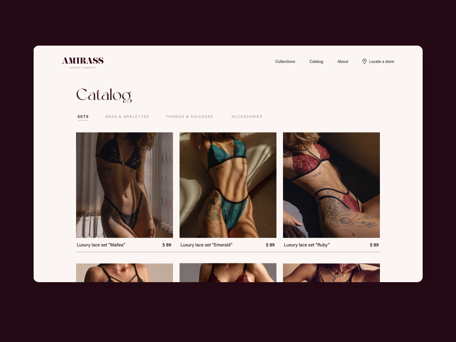 Amirass luxurious lingerie website