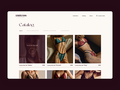 Amirass - luxurious lingerie website by Viktoria Veleva on Dribbble