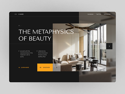 H•ANGE - Interior design studio website concept architecture concept design design studio furniture interior landing page ui ux web design website