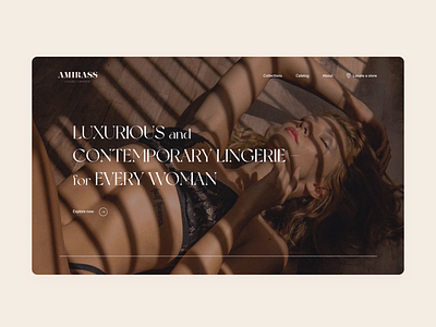 Amirass - luxurious lingerie website fashion interaction design landing page lingerie product design ui ui animation ux website women
