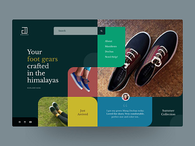 Dochaa - Website Design (Idea) box design colorful ecommerce interface nepal prabin shoes slider ui ui design uidesign userexperience userinterface webdesign website