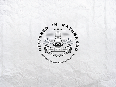 Designed In Kathmandu - Branding badge logo brand design brand identity illustration kathmandu logo logomark nepal prabin stationery design