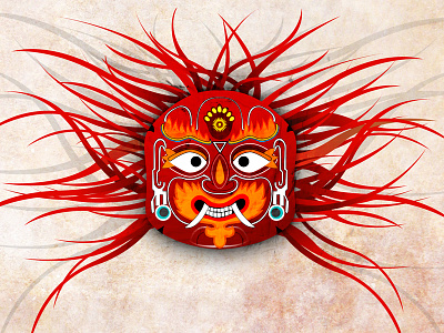 Lakhe - Desktop Wallpaper culture desktop wallpaper illustrations lakhe lumanti mask nepal prabin vector wallpaper