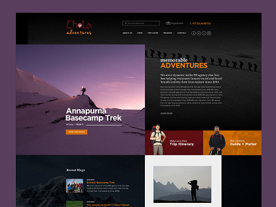 Chola Adventure - Homepage Mockup