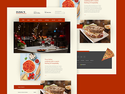 Dusal's Italian Restaurant clean italian metro theme minimal pizza restaurant ui ux webdesign