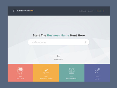 Business Name Hub clean colors icons minimal prabin ui ux webdesign