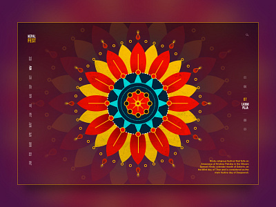 Deepawali - Nepal Fest app deepawali desktop diwali festival illustration kathmandu lights nepal prabin tihar ui userinterface vector vibrant web webdesign