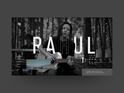 Tribal Rain : Rahul Rai - Website Design (Idea) artist band music rip tribalrain tribute ui ux design