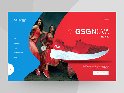 Goldstar - Website Design (Idea) fashion goldstar interface nepal prabin red shoes ui deisgn uxdesign webdesign