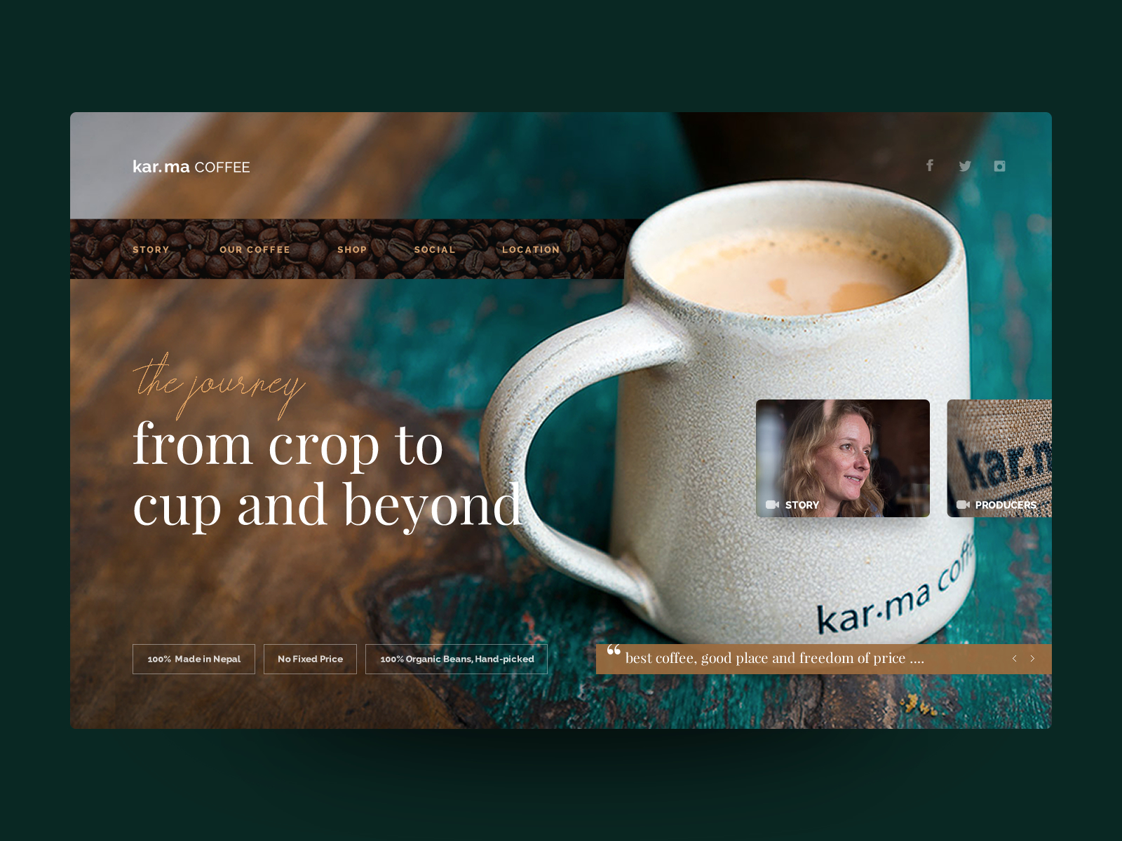 Karma Coffee Nepal - Website Design (Idea) By Prabin Manandhar On Dribbble