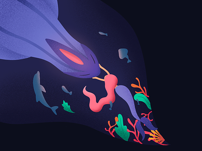 Atlas. above colors debut design dolphin first shot hello dribbble illustration mermaid monster ocean procreate sea texture web