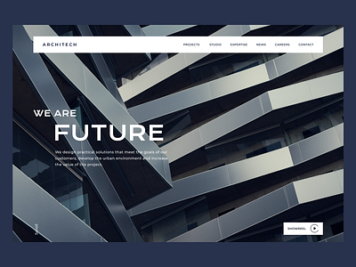 Architech architecture design inspiration interaction landing page layout screen typography ui website