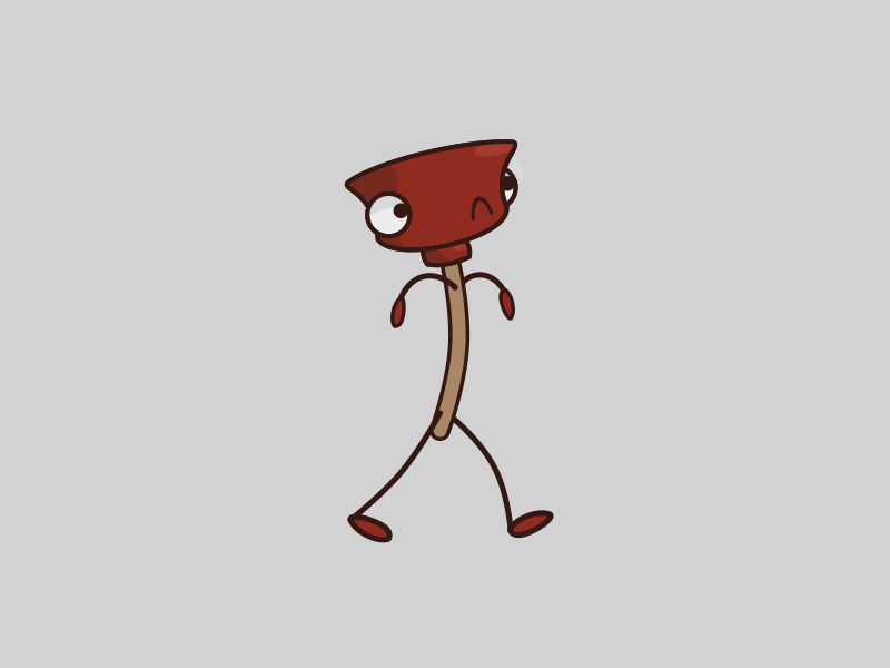 Walking Plunger after effects animation illustration loop animation rubberhose2 walk cycle