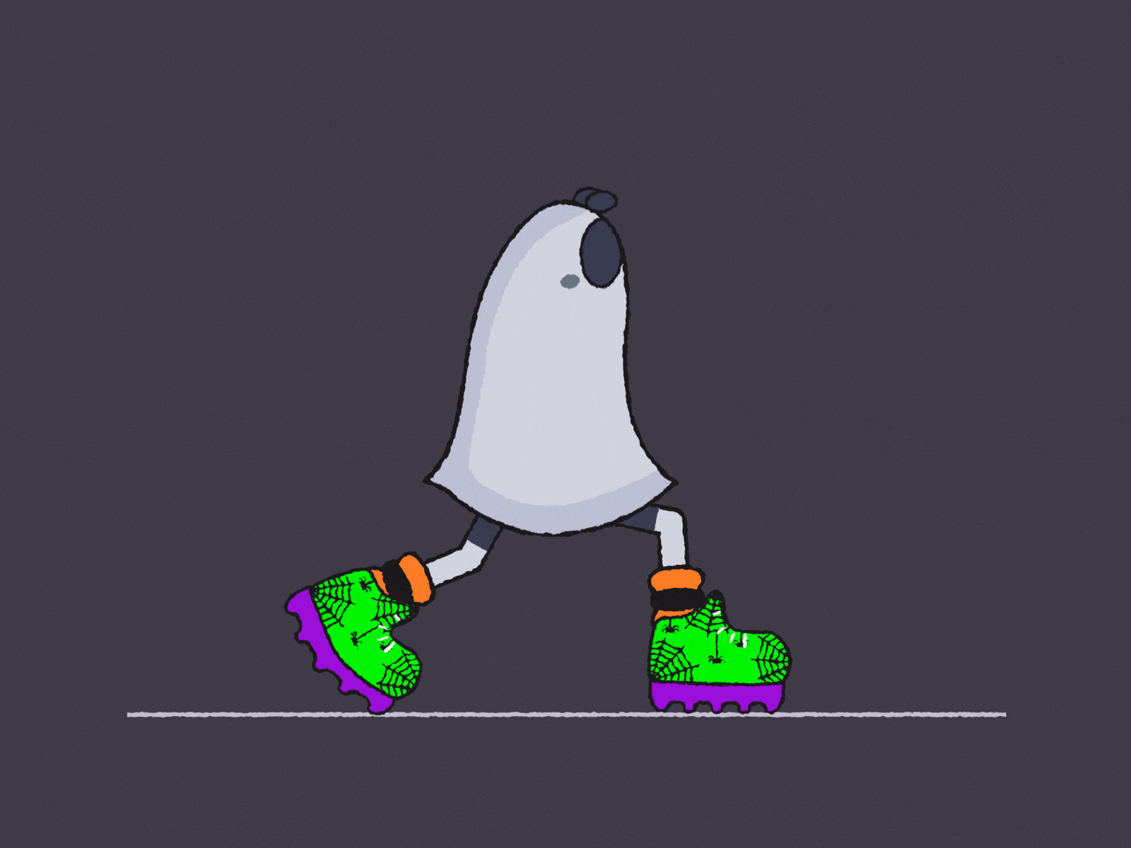 Ghosty Walk after effects animation deekay tool ghost halloween loop animation motiondesignschool walk cycle