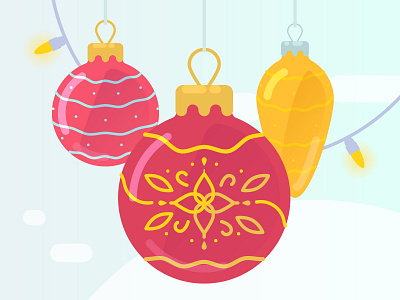 Decorations 2d celebrating christmas decorations design flat garland illustration illustrator lights new year party vector