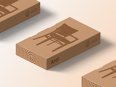 Packaging for Sádlík's Wooden Chair box branding chair natural package tree ring wood