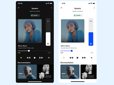 Music Player UI Concept app app design black clean dark app dark ui design dribbblers figma ios app ios app design mobile music music player player ui ui ui design uitrends user interface userinterface