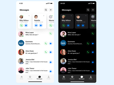 Messenger WepayChat app app design chat chat app clean dark dark app dark ui design figma ios app ios app design message message app messenger mobile ui uidesign userinterface ux