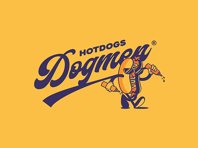 Hotdog logo - Dogmen cartoon cartooncharacter characterdesign hotdogcartoon hotdoglogo hotdogs illustration illustrator lettering logotype toon typelogo vectors