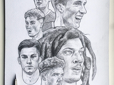 The Future drawing football montage pencil sketch soccer wales welsh