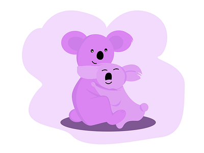 Happy Mother's Day! 2d animal animal art baby character design colors creative design cute cute animal design illustration illustration art illustration character illustrations koala koala bear love mom purple ui